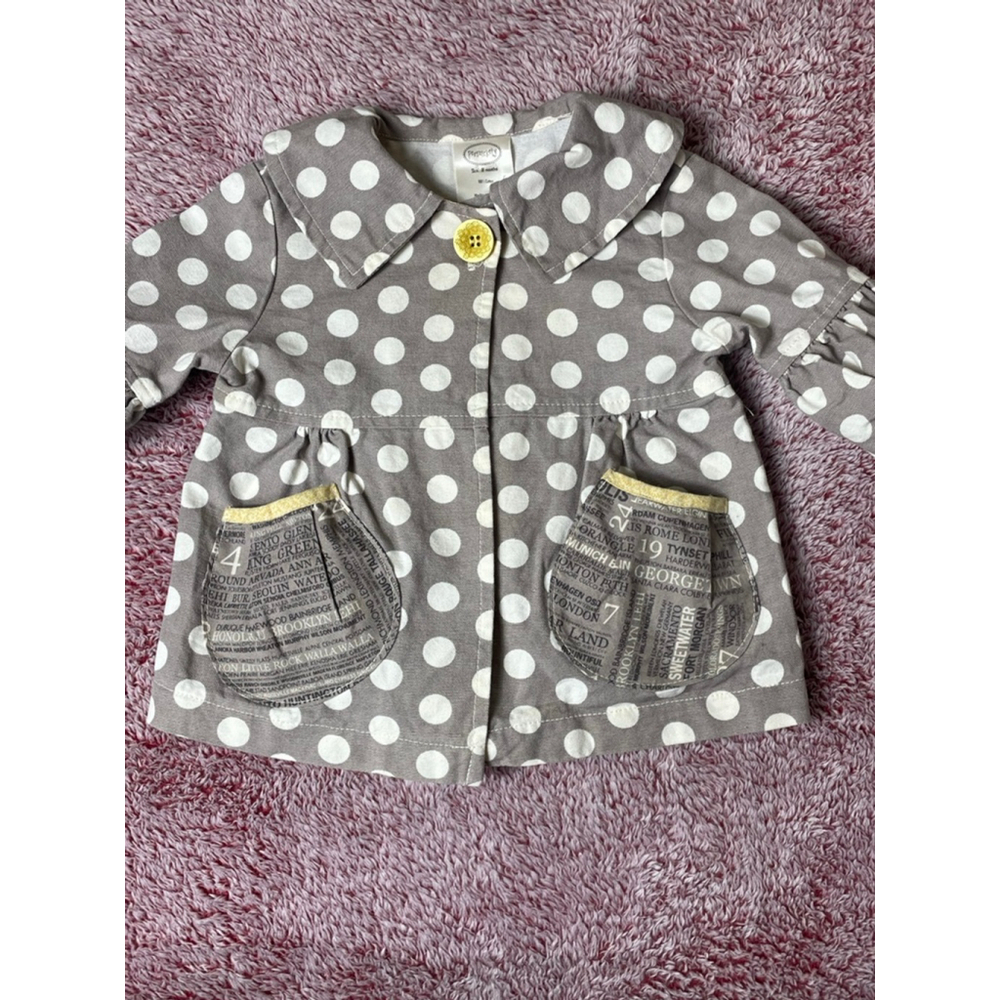 Baby Persnickety Jacket Gray White Polka Dot 18 Months - Picture 2 of 10